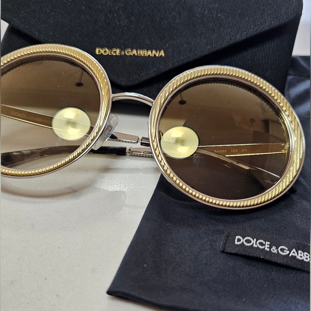 Dolce & Gabbana Gold Round Gradient Sunglasses D&G Sunglasses DG2179